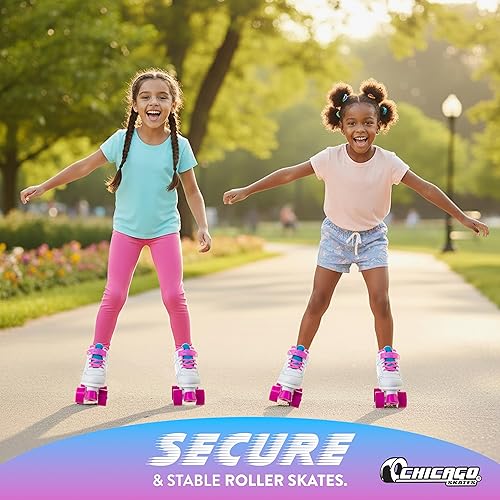 Miniatura 5 de Chicago Skates Sidewalk Roller Skates – Durable, Top Performance Indoor/Outdoor Use Skate Shoes for Girls & Boys, High-Top Boot Safety Youth Quad