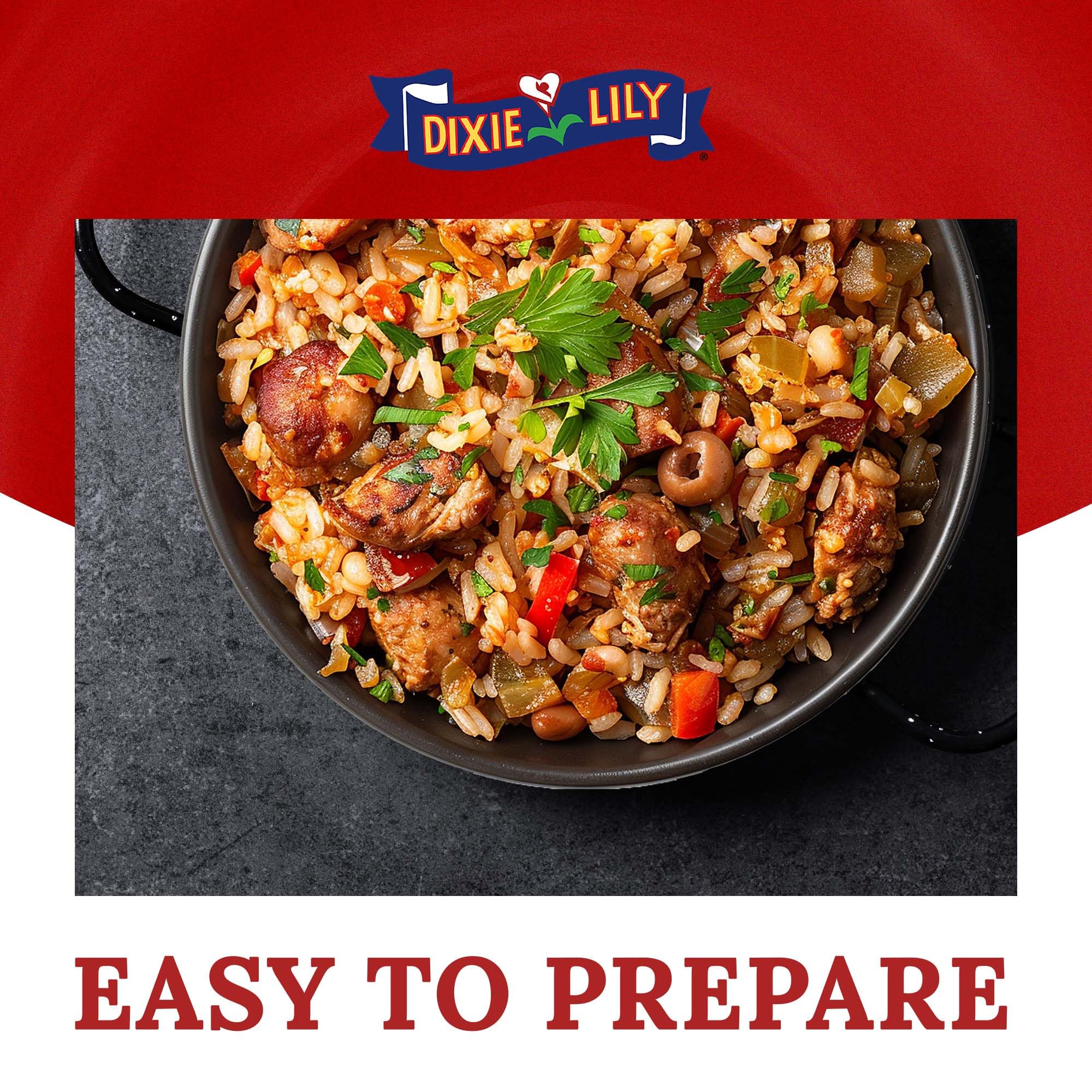 Dixie Lily Jambalaya Rice Mix - Long Grain Parboiled Rice with Bell Peppers, Onion & Spices, Enriched with Vitamins, Easy-to-Prepare - 26oz, 1 Pack