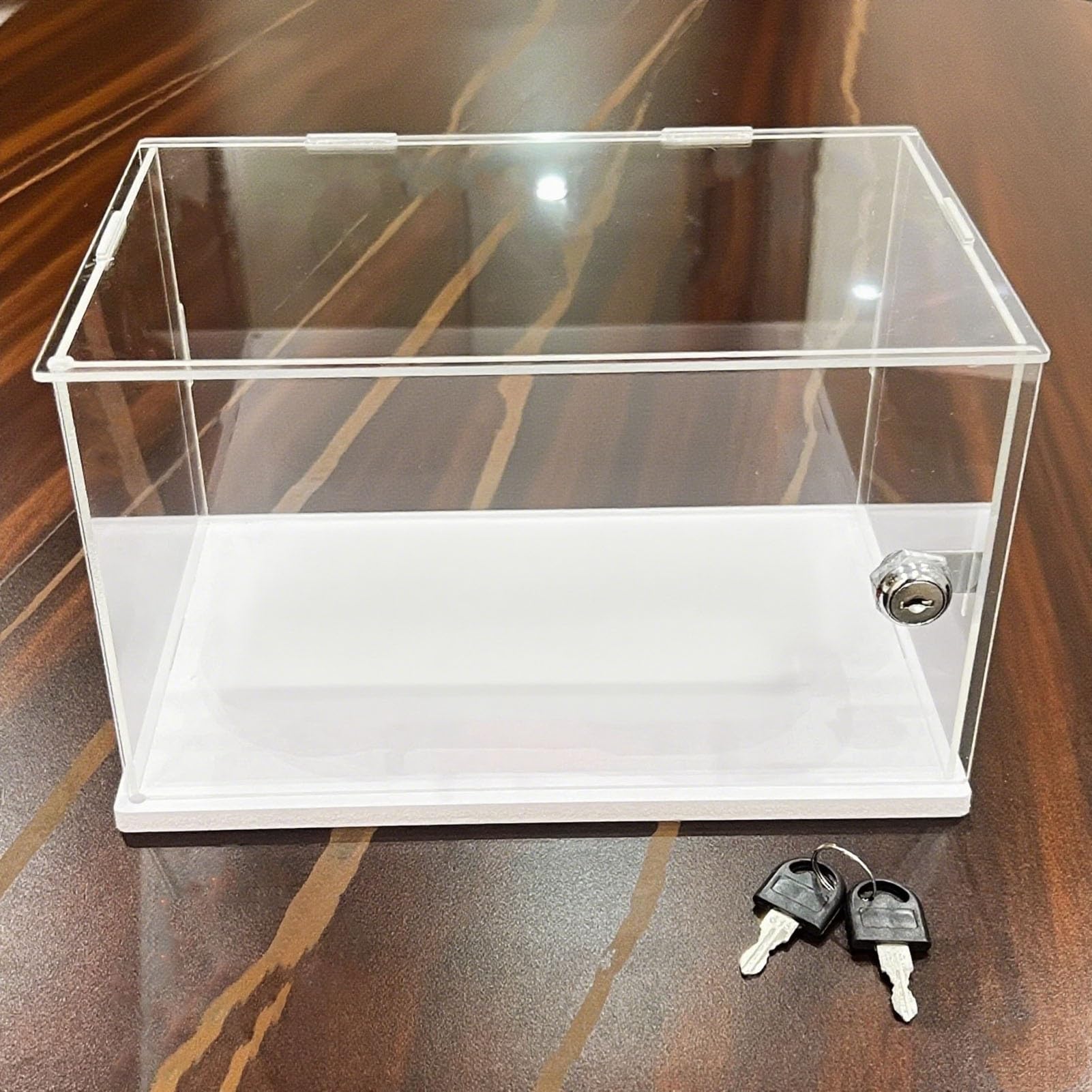 Vitrina Expositora Vitrina Expositora Rectangular de Acrílico con Protección UV | Vitrina de Plástico Transparente para Maquetas y Juguetes, Gran Cubierta Protectora Contra El Polvo(40x30x40cm(16x12x16in))