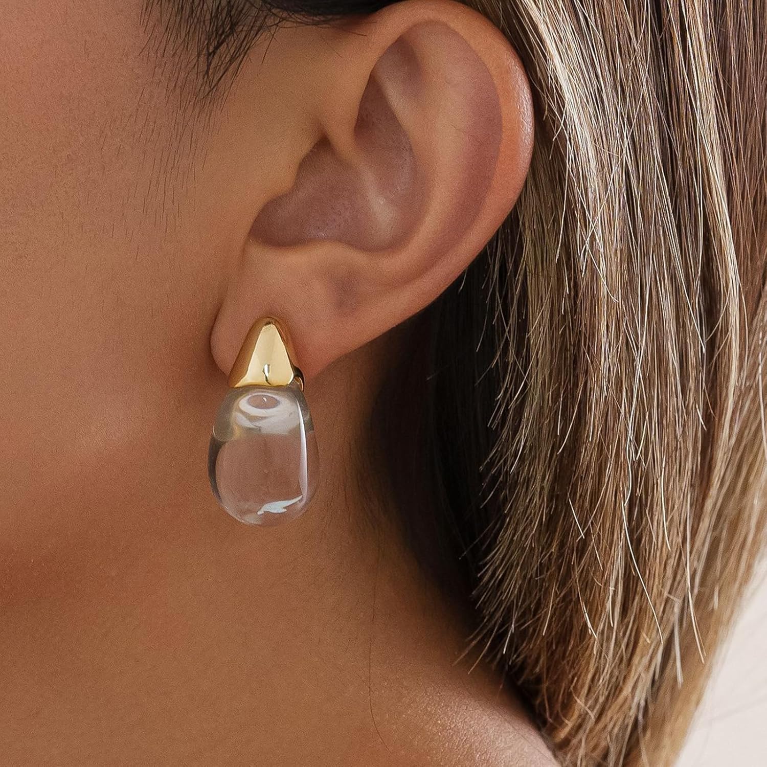 Clear Earrings Transparent Teardrop Earring Clear Acrylic Drop Earrings Resin Jewelry - Image 3