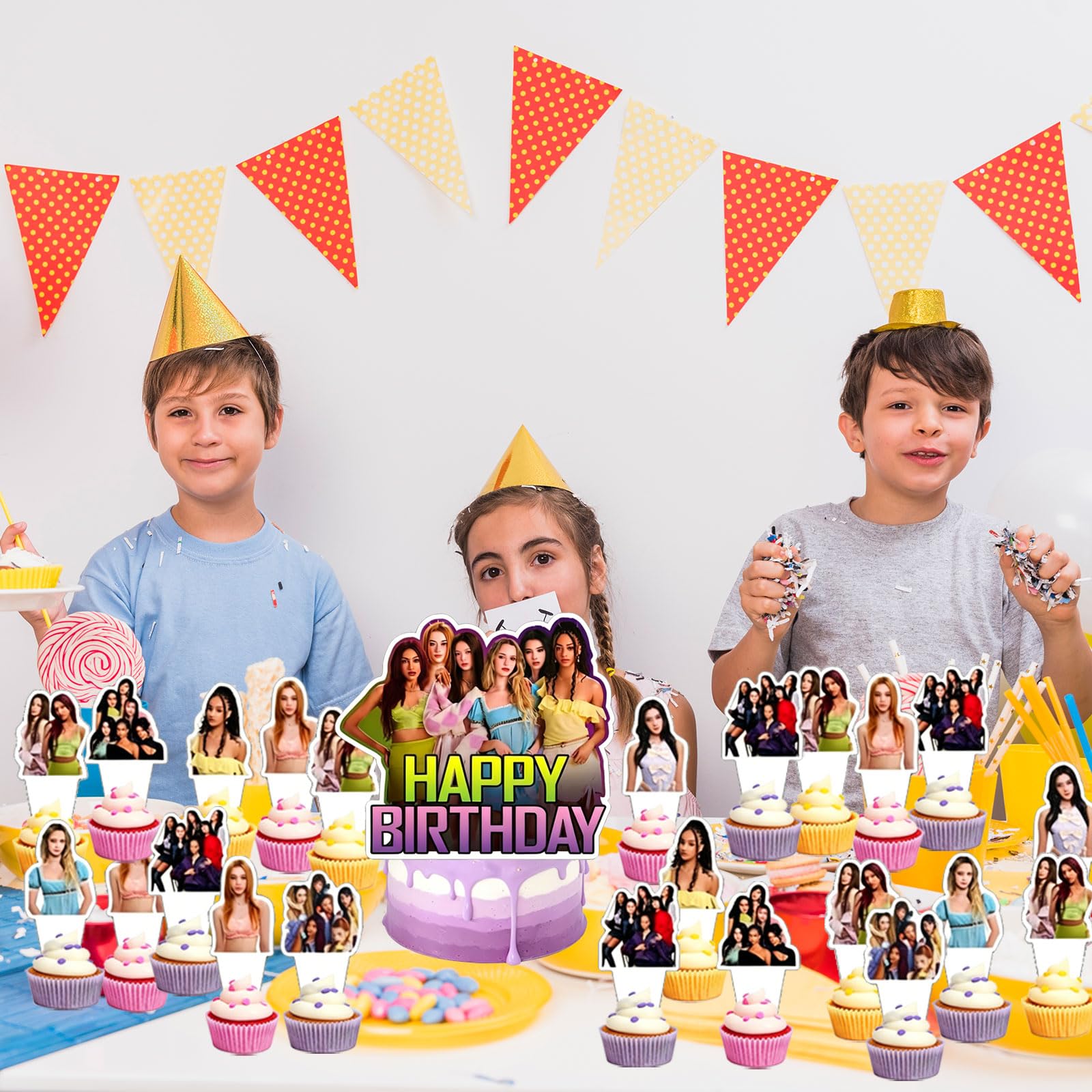 Set di 25 decorazioni per torte di compleanno a tema Katseye,Ideali per decorare torte,Muffin,Cupcake e feste di compleanno per bambine