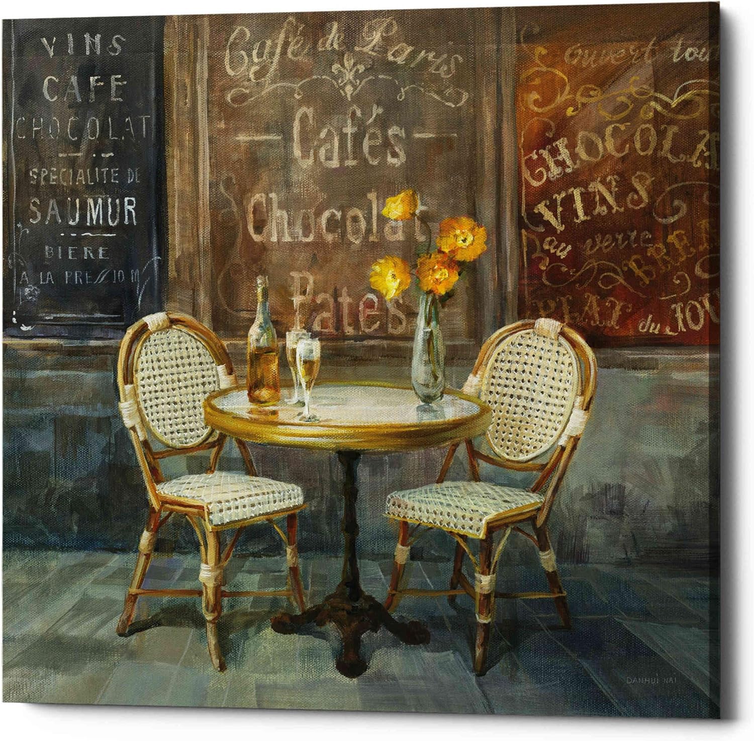 Epic Graffiti 'French Cafe' by Danhui Nai, Canvas Wall Art, 12"x12"