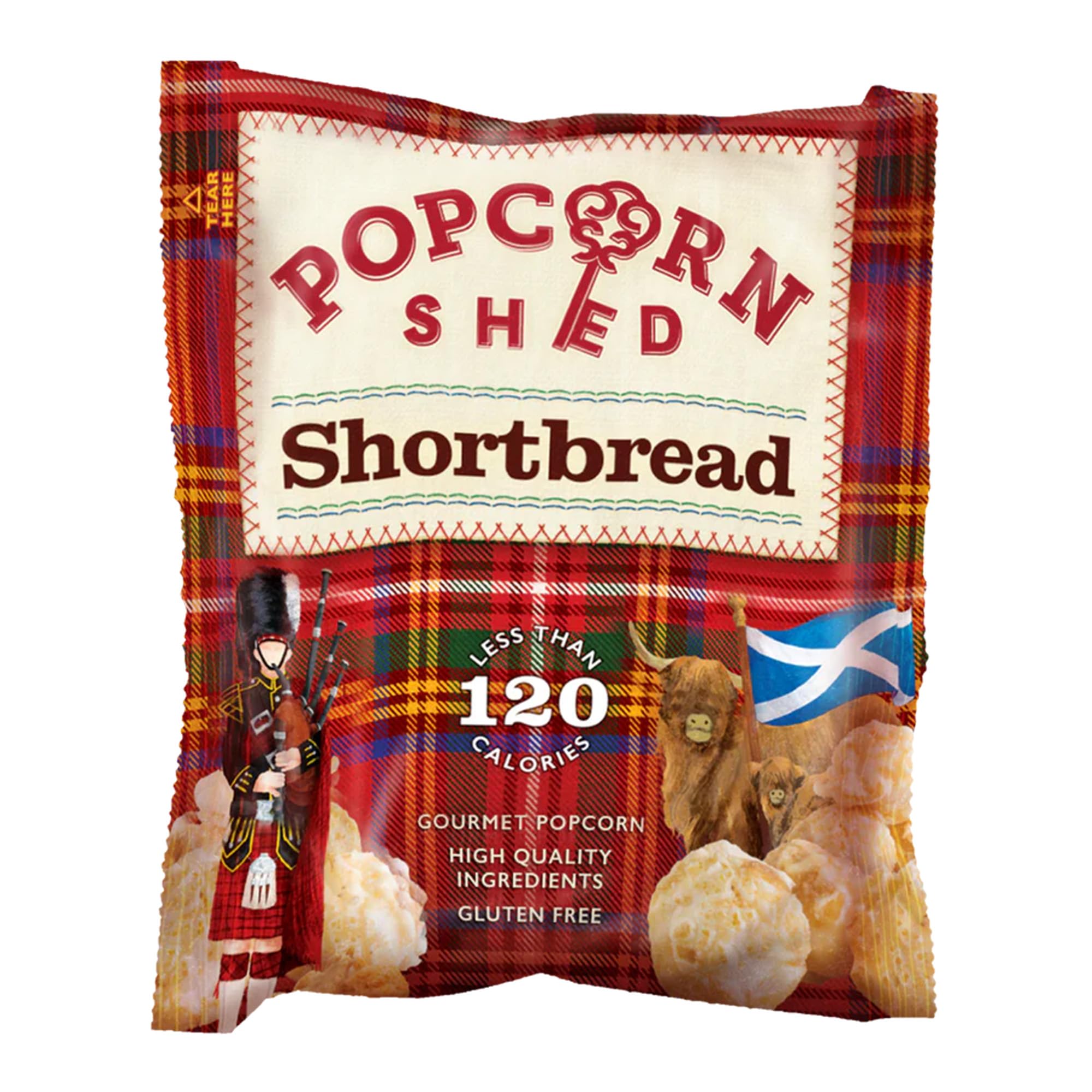Popcorn Shed Shortbread Gourmet Popcorn Gluten Free (1 x 24g) - Chocolate Caramel Flavoured Popcorn with Shortbread Crumb, Easy & Low Calorie Snack, Perfect for Parties, Movie Nights & Gifting