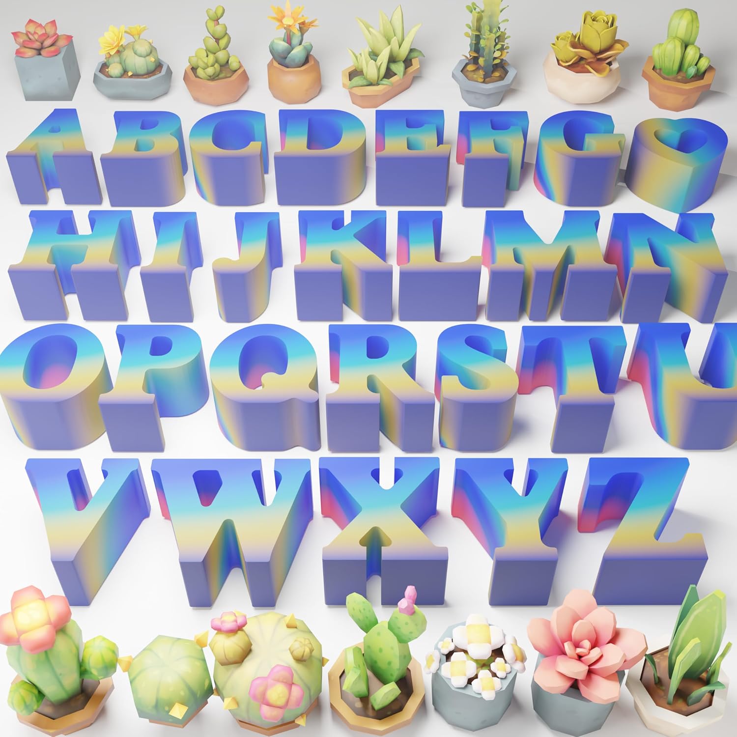 26 Pack Letter Ice Mold A-Z Resin Casting Mold for Candle Making and Home Decor - Silicone Alphabet Molds