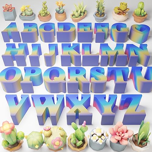Paquete de 26 moldes para cubitos de hielo con letras, moldes para velas, moldes de letras A-Z, moldes de fundición de resina para hacer resina,