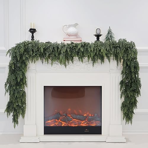 9FT Christmas Cedar Garland Artificial Real Touch Thickness Realistic Greenery