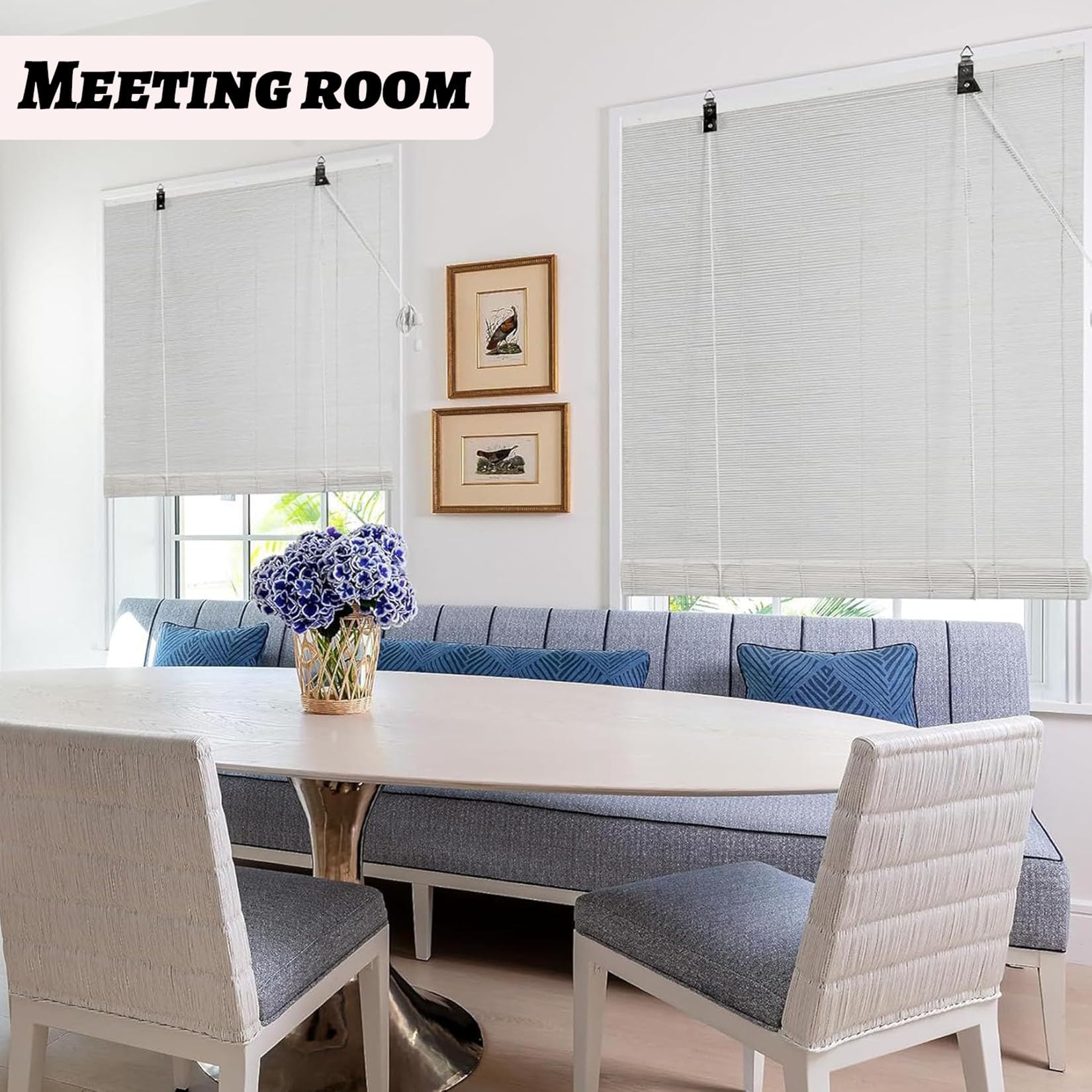 130X250cm Store Enrouleur Bambou Naturel Blanc Store Occultant Vue Occultant Tamisant Pare-Soleil,et Anti-UV Stores À Rouleaux Romains Protection Solaire,pour Chambre,Cuisine,Terrasse