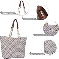 Vista 121 de Montana West Bolso de mano para mujer con asa superior con cadena Gris/Negro