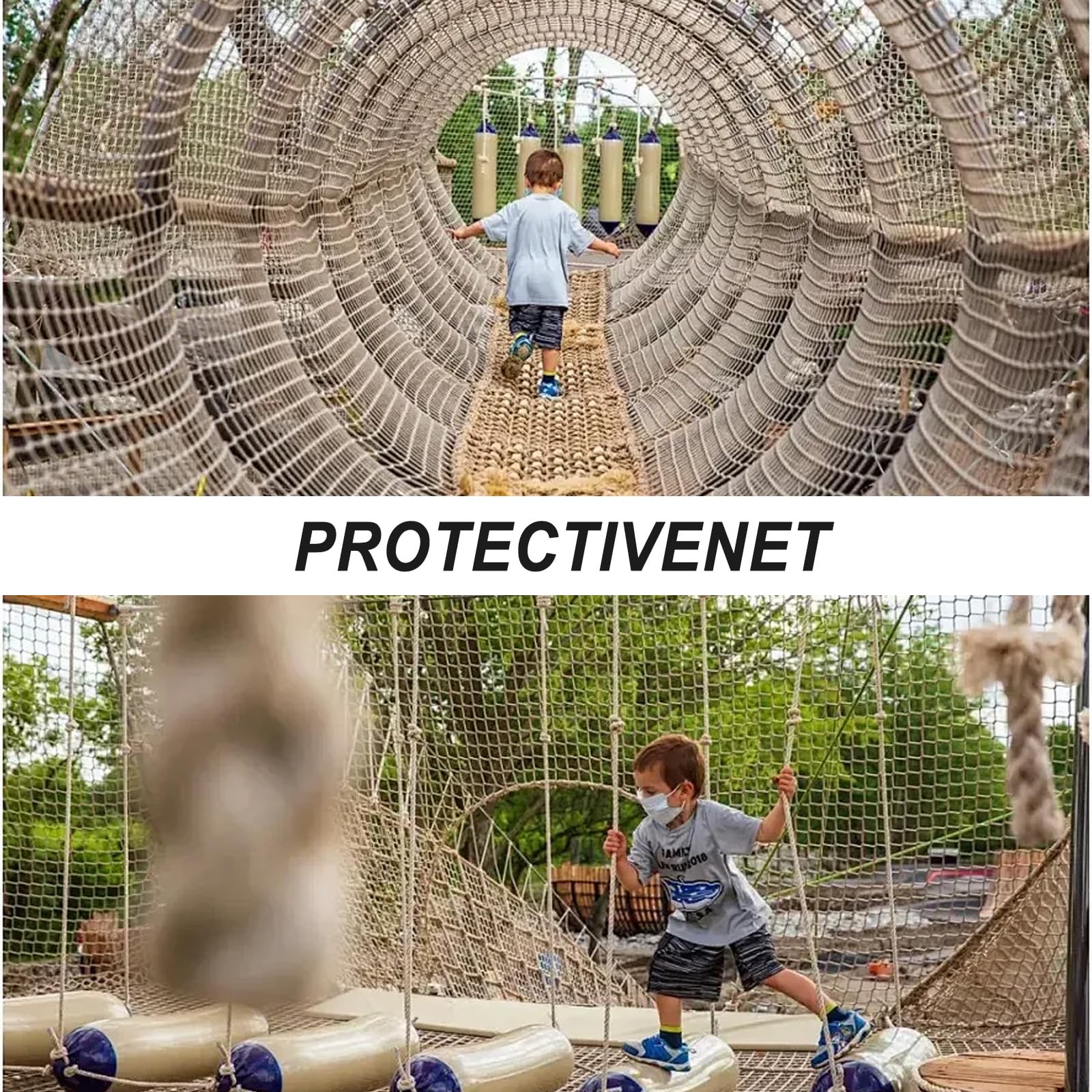 Red de valla de jardín decorativa, red de cuerda de cáñamo para interior y exterior, red de seguridad para niños, parque infantil, red de protección para escaleras, balcón, red de protección