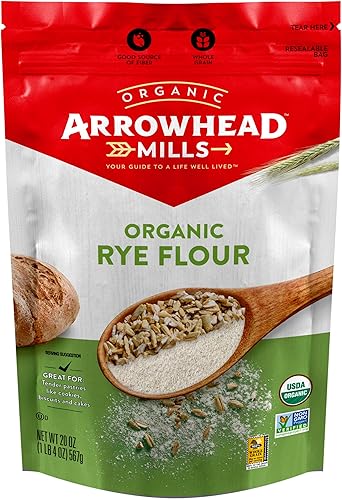 Arrowhead Mills harina de centeno orgánico, 20 oz (paquete de 3)