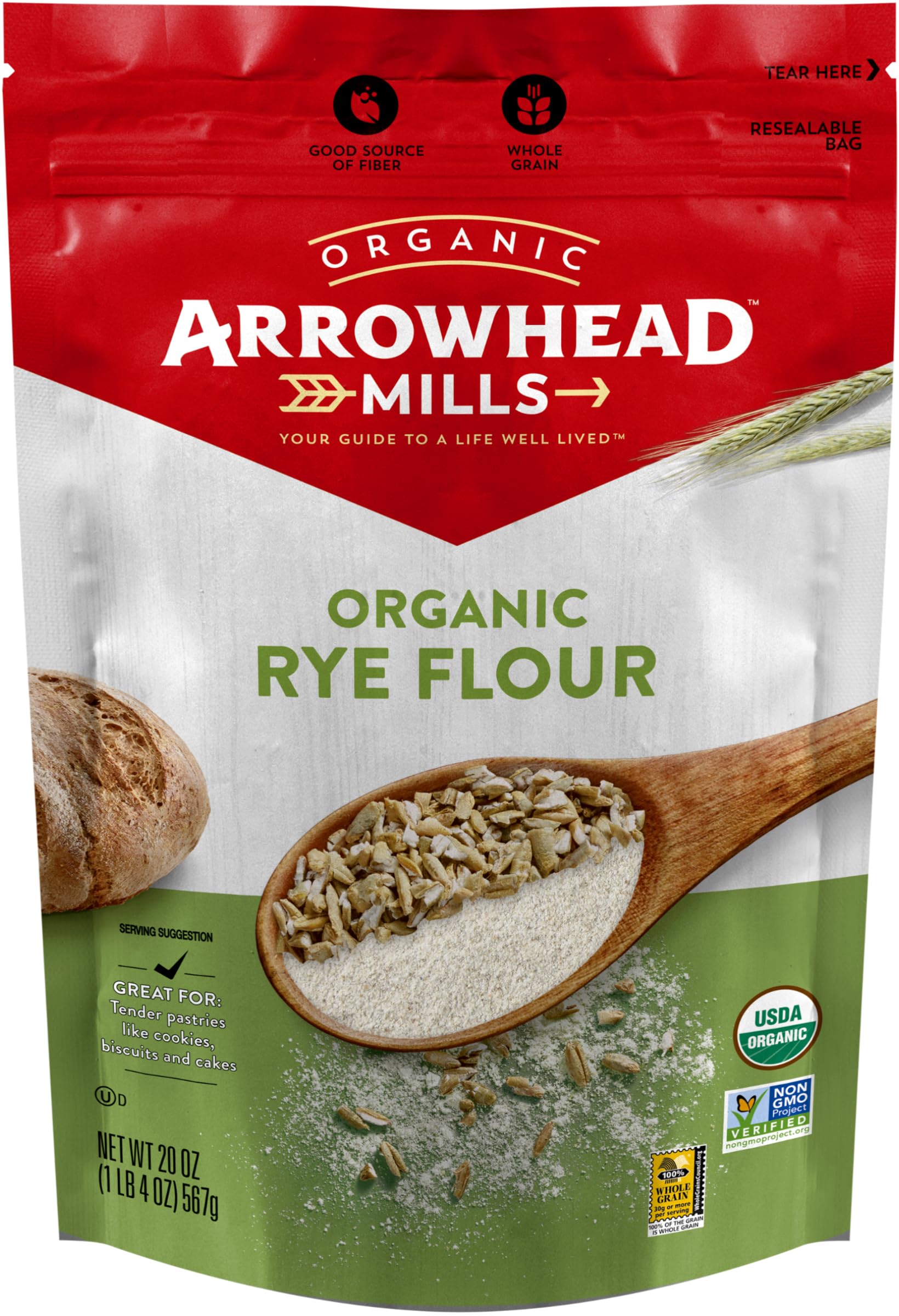 Organic Rye Flour, 20 oz (3 Pack)