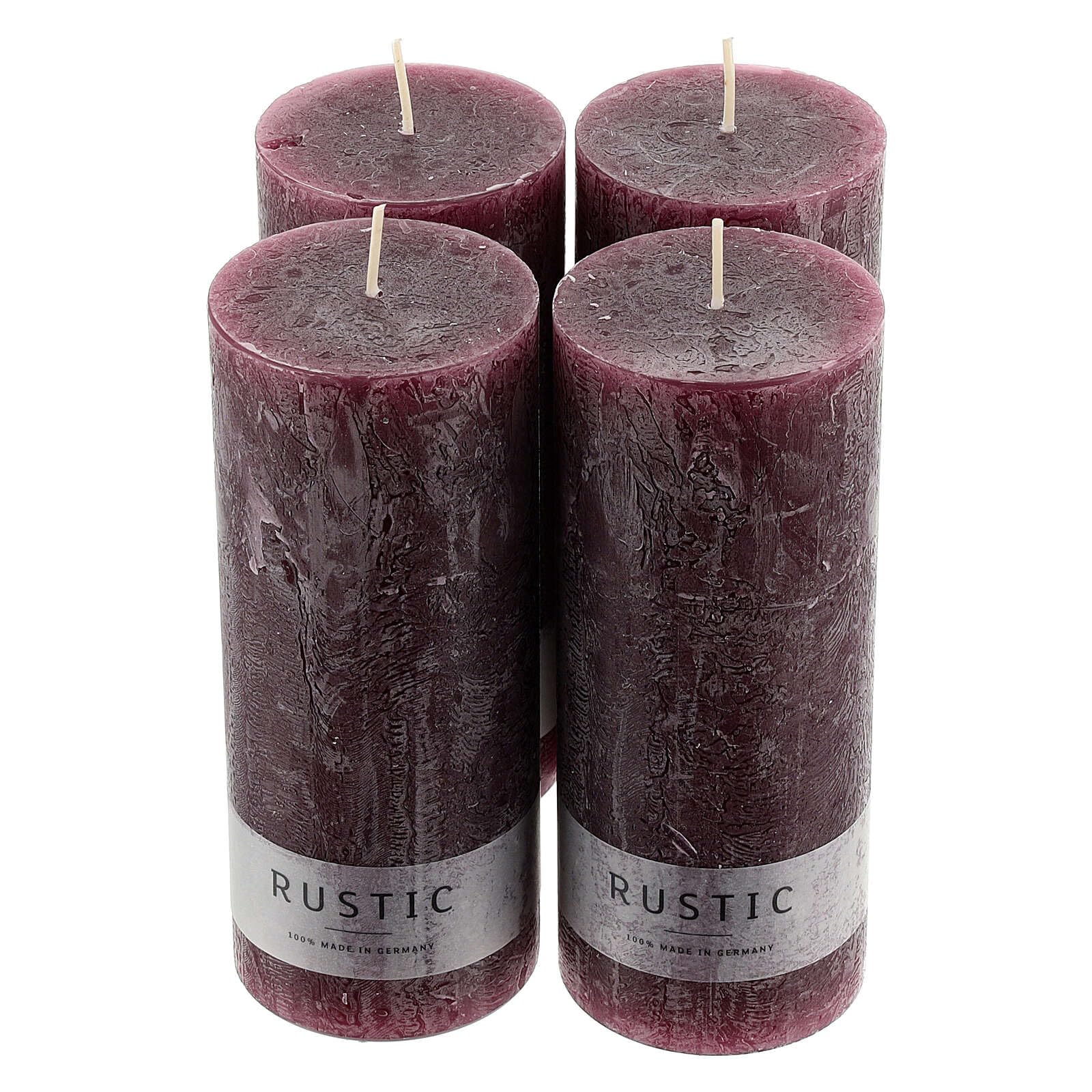 Matt Purple Rustic Candle, Set of 4, 170x70 mm