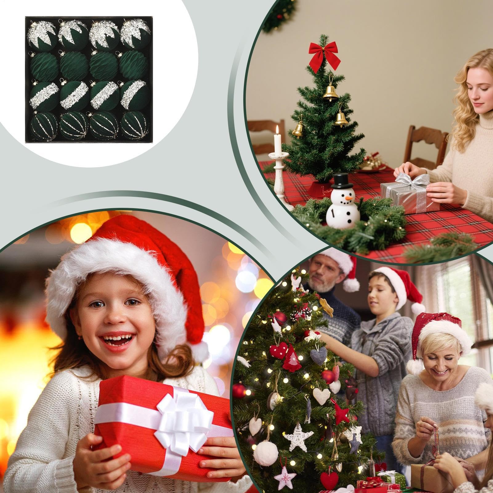 De Esferas De Navidad 16 Piezas De Bolas Irrompibles Para Decoración