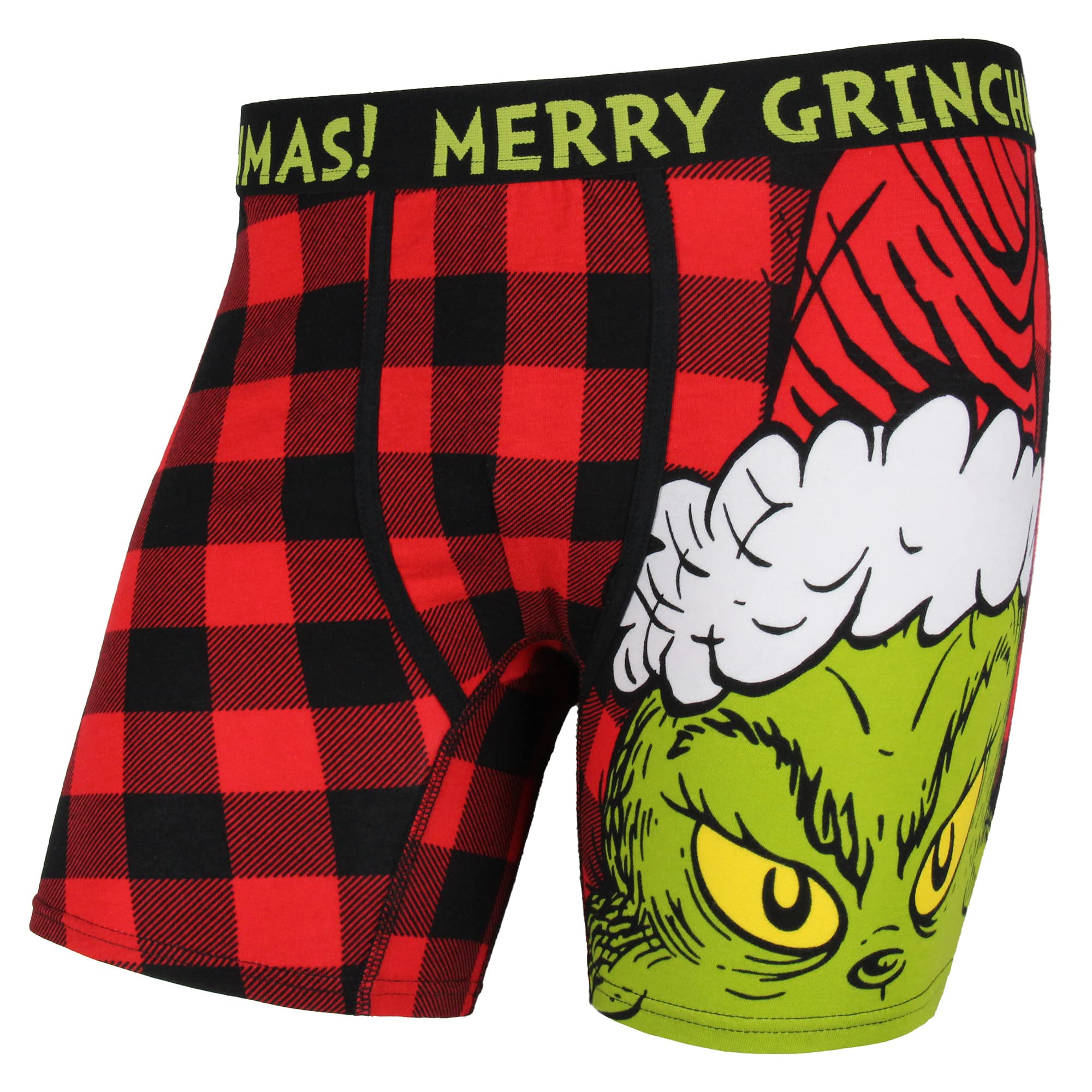 Head Underwear Men MJC Grinch Christmas Boxer Shorts 100% Cotton