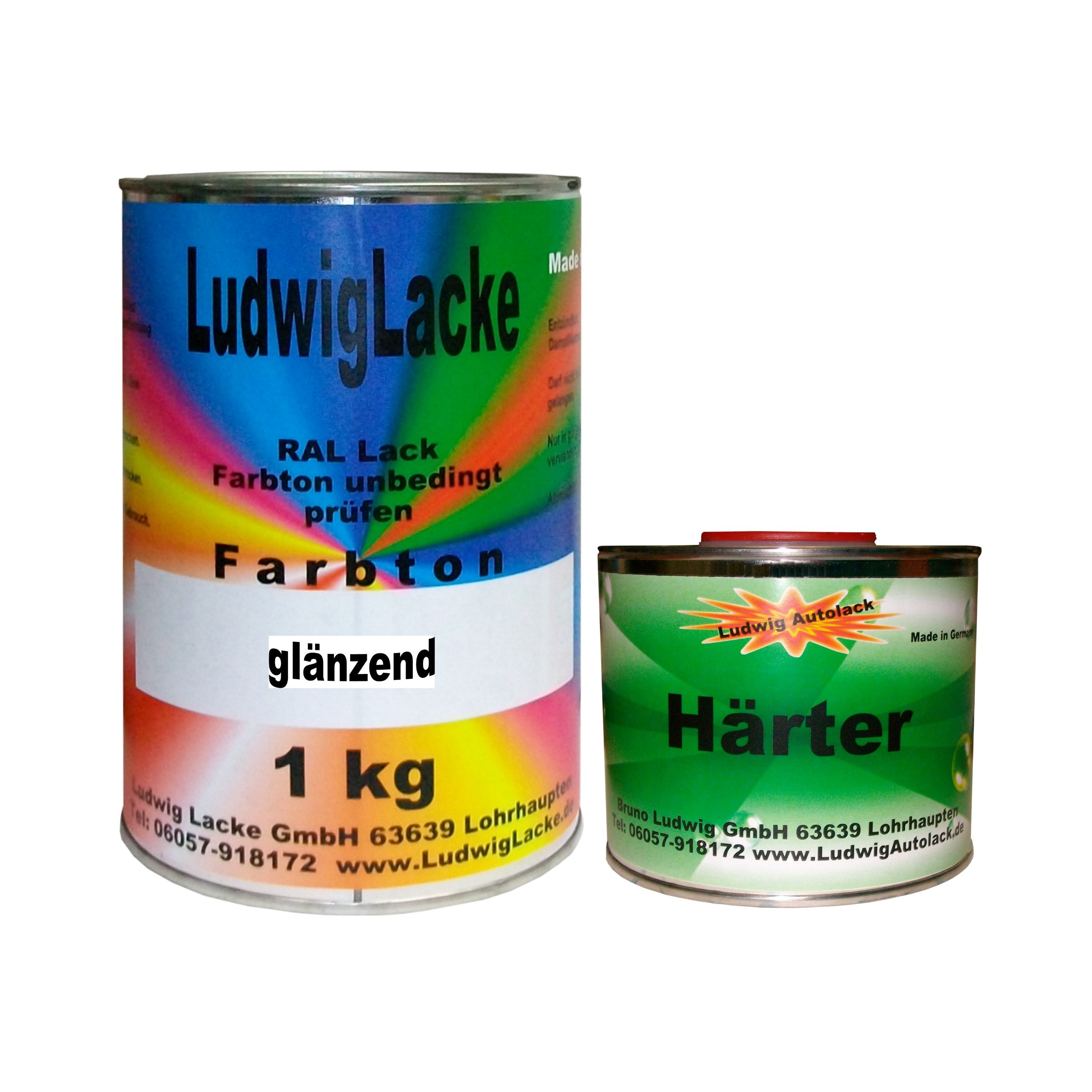 LudwigLacke 1,5 kg Set Lack mit Härter RAL 9010 Reinweiss