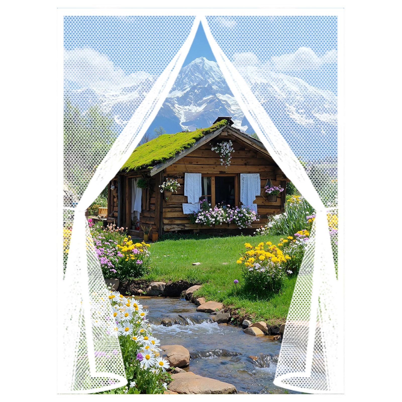 Guojun White Fly Screens For Doors 105 X 185 Cm Keep Insects Out Self-Sealing Powerful Magnets Mesh Door Screen Hands Free No Drill Installation For Patio Bedroom Sliding Kitchen,