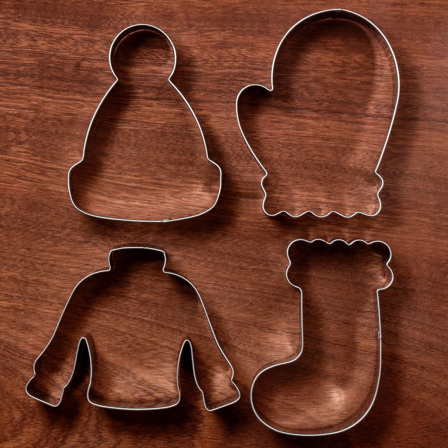 LILIAO Winter Holiday Christmas Cookie Cutter Set, 4 Piece