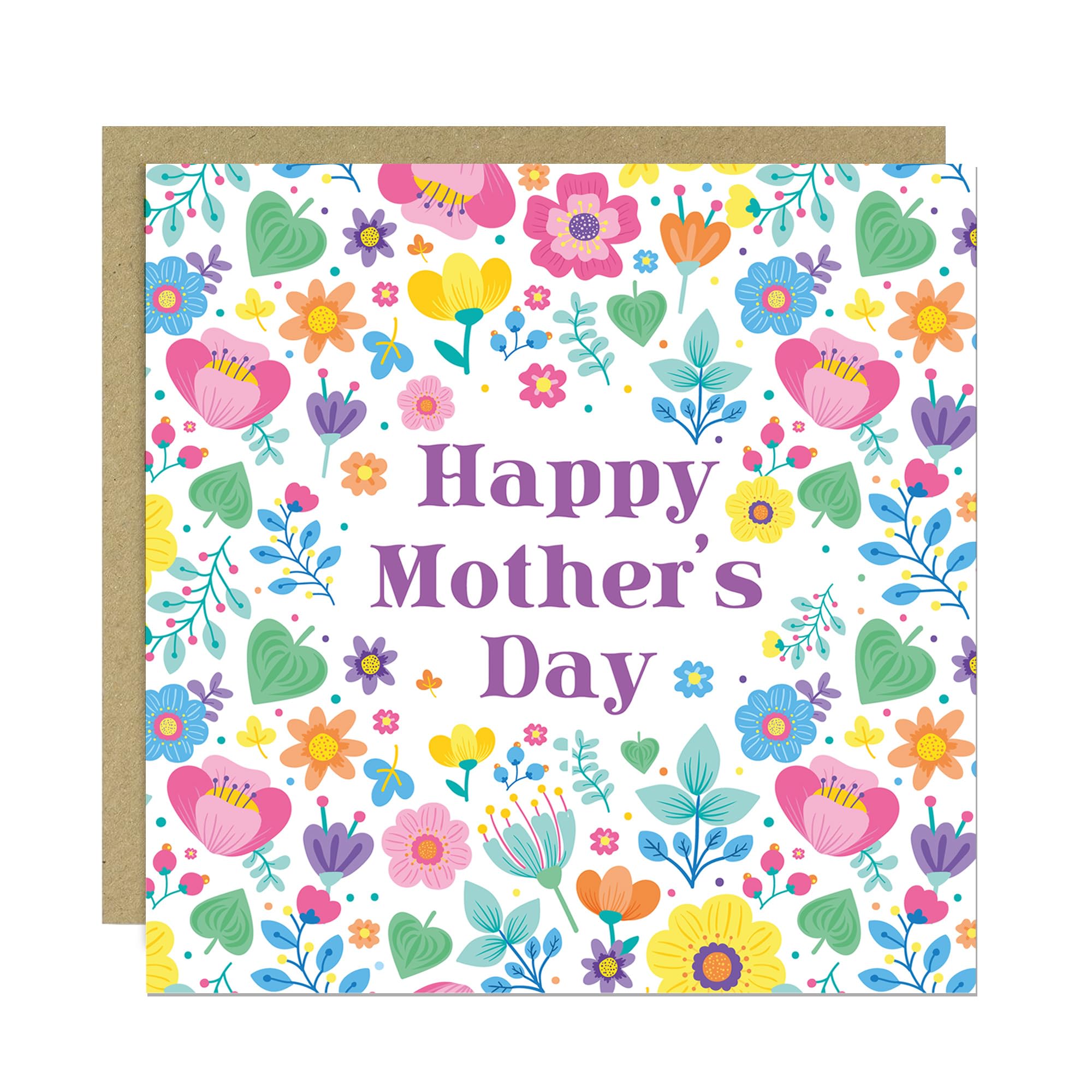 RED OCEAN MOTHERS DAY CARD, Floral Mothers Day Card, For Her, For Mum Mummy, Nan Nanny, With Kraft Envelope, MUM CARDS