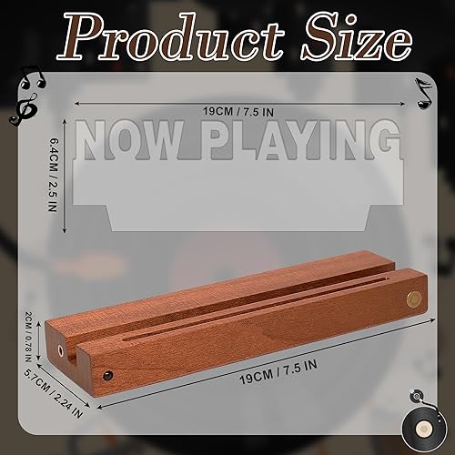 Miniatura 12 de Now Playing - Soporte para discos de vinilo, soporte para discos iluminados, pantalla acrílica de madera con luces blancas cálidas para álbumes