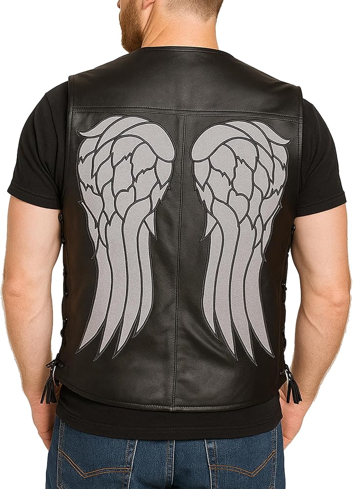 (希少)MASU 23AW ANGEL WING LEATHER VEST MASU(エムエーエスユー)のANGEL WING LEATHER VEST BLACKの通販