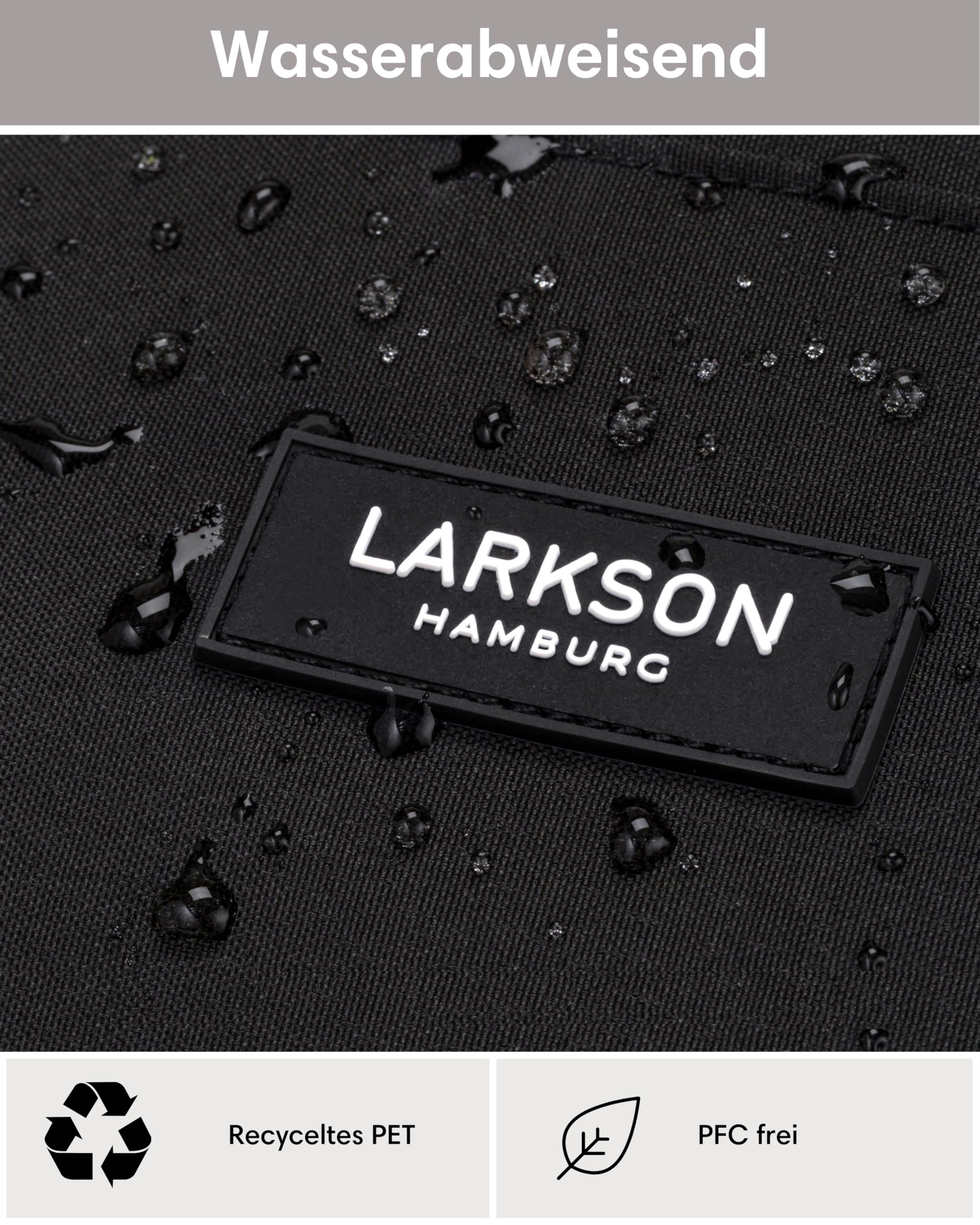 LARKSON Laptop Rucksack Herren & Damen Schwarz - Niklas - Notebook Backpack für Business Arbeit Uni - 16 Zoll Laptoprucksack für Reise Handgepäck - Wasserabweisend