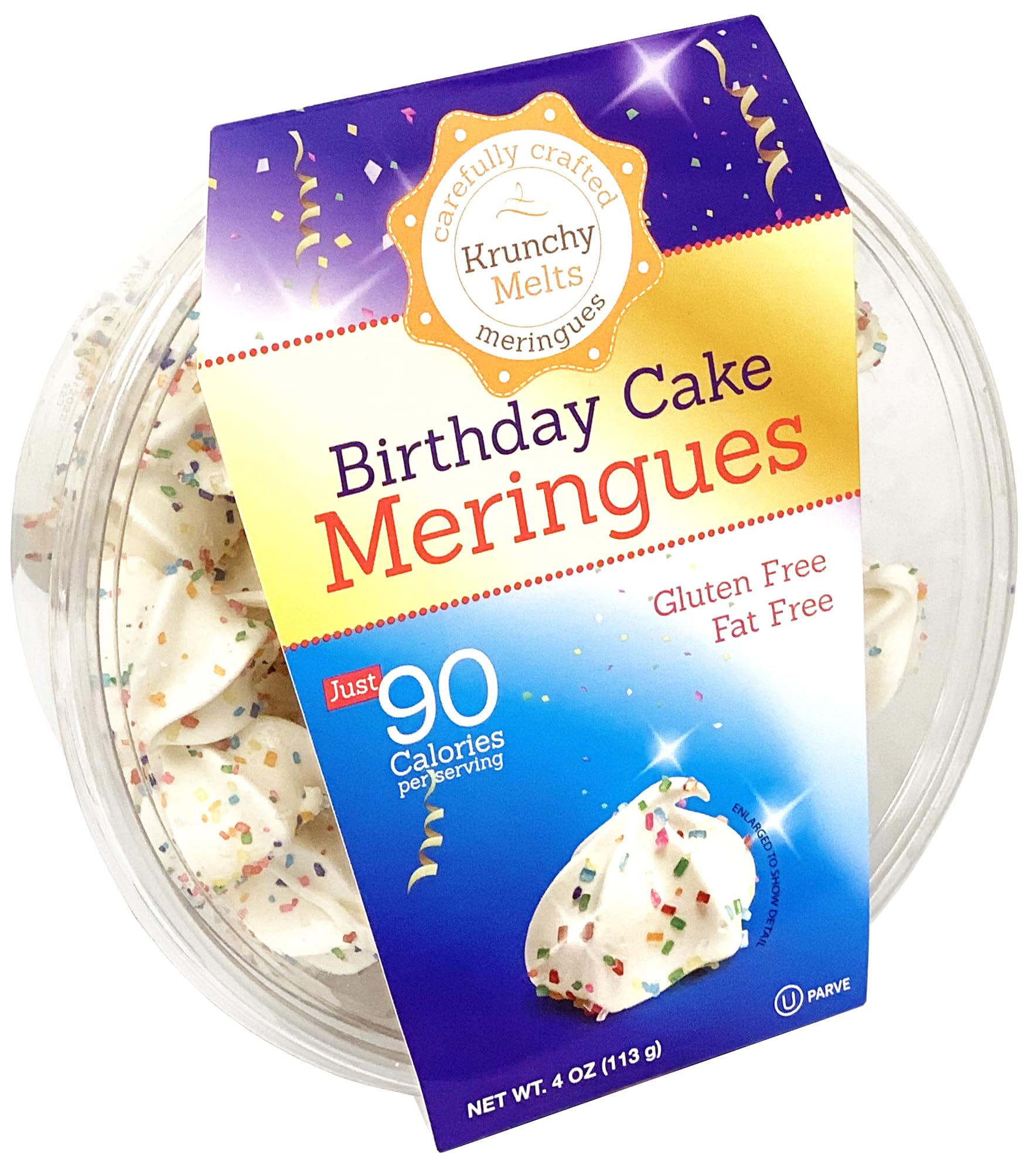 Krunchy Melts Original Meringue Cookies | Birthday Cake Flavor | Only 90 Calo...