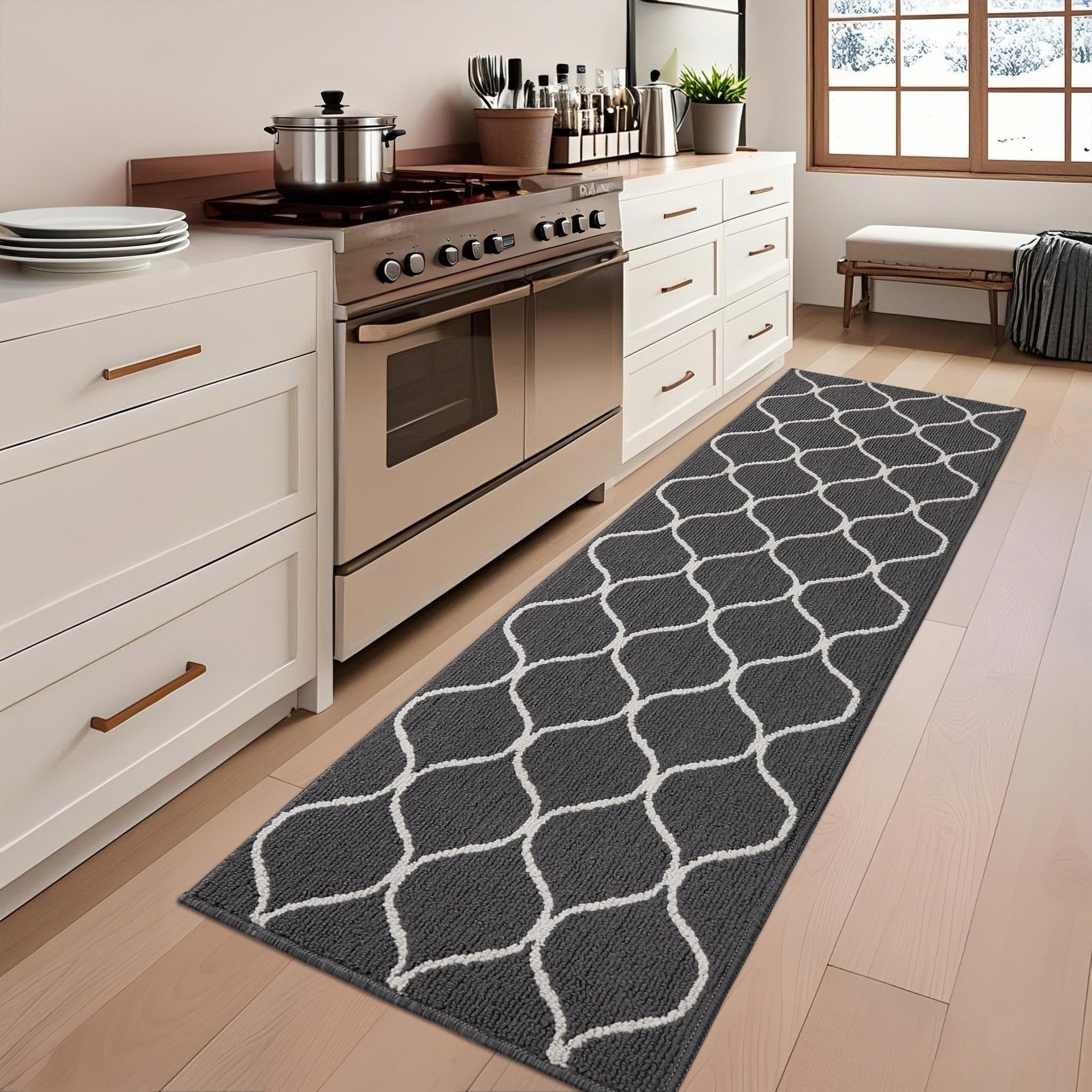 COSY HOMEER Keukentapijt, antislip, 60 x 180 cm, keukenloper, wasbaar, vuilafstotend, loper, keuken, machinewasbaar, voor keuken, wasruimte, ingang, hal, blauw