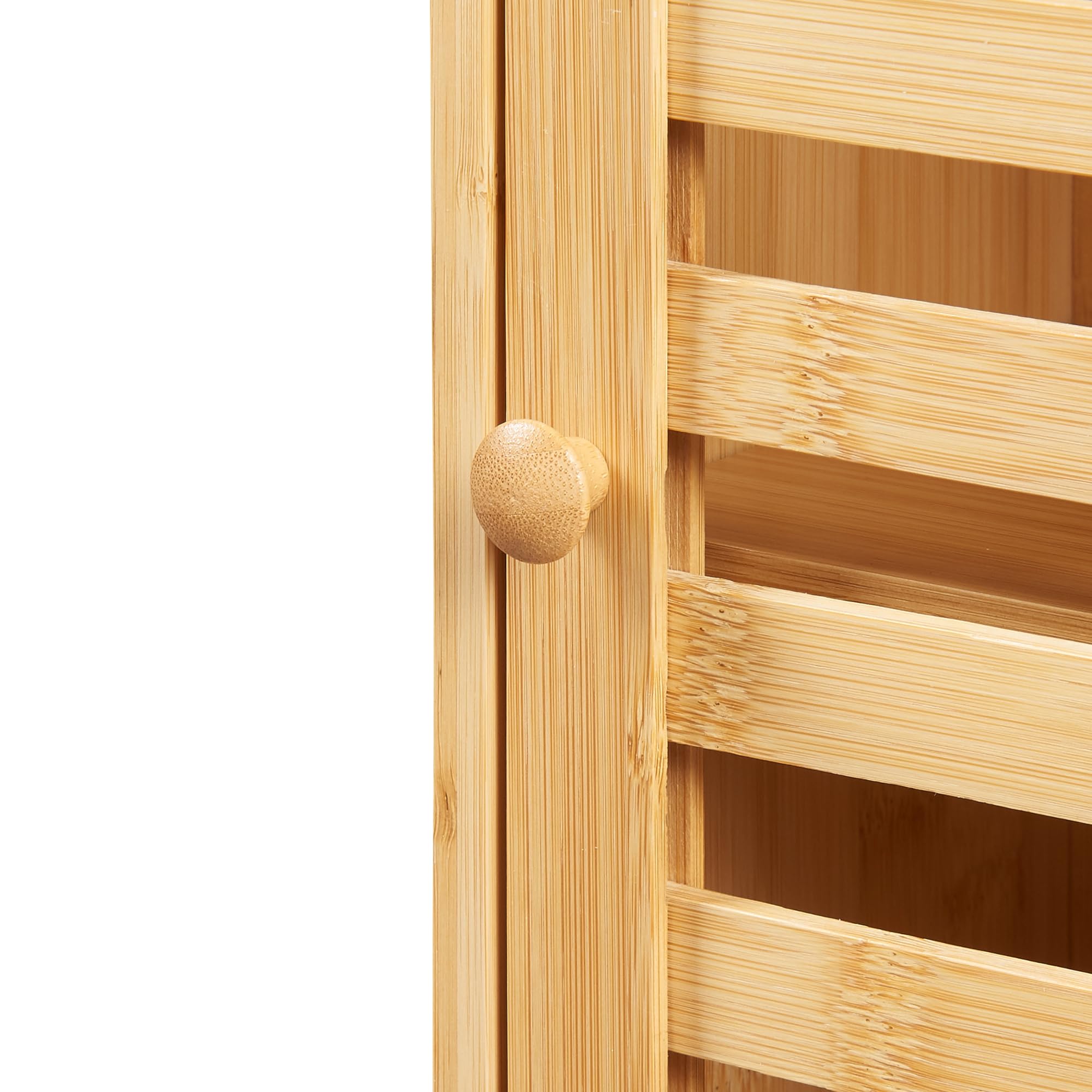 [en.casa] Armario de Baño Pared Järfälla Estantería Mural con Compartimentos Cerrados Mueble de Pared para Baño Cocina Dormitorio Oficina Bambú 55 x 37 x 16cm - Natural