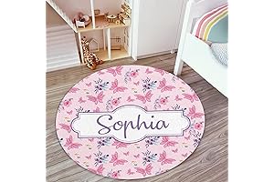 Custom Baby Name Butterfly Nursery Rug