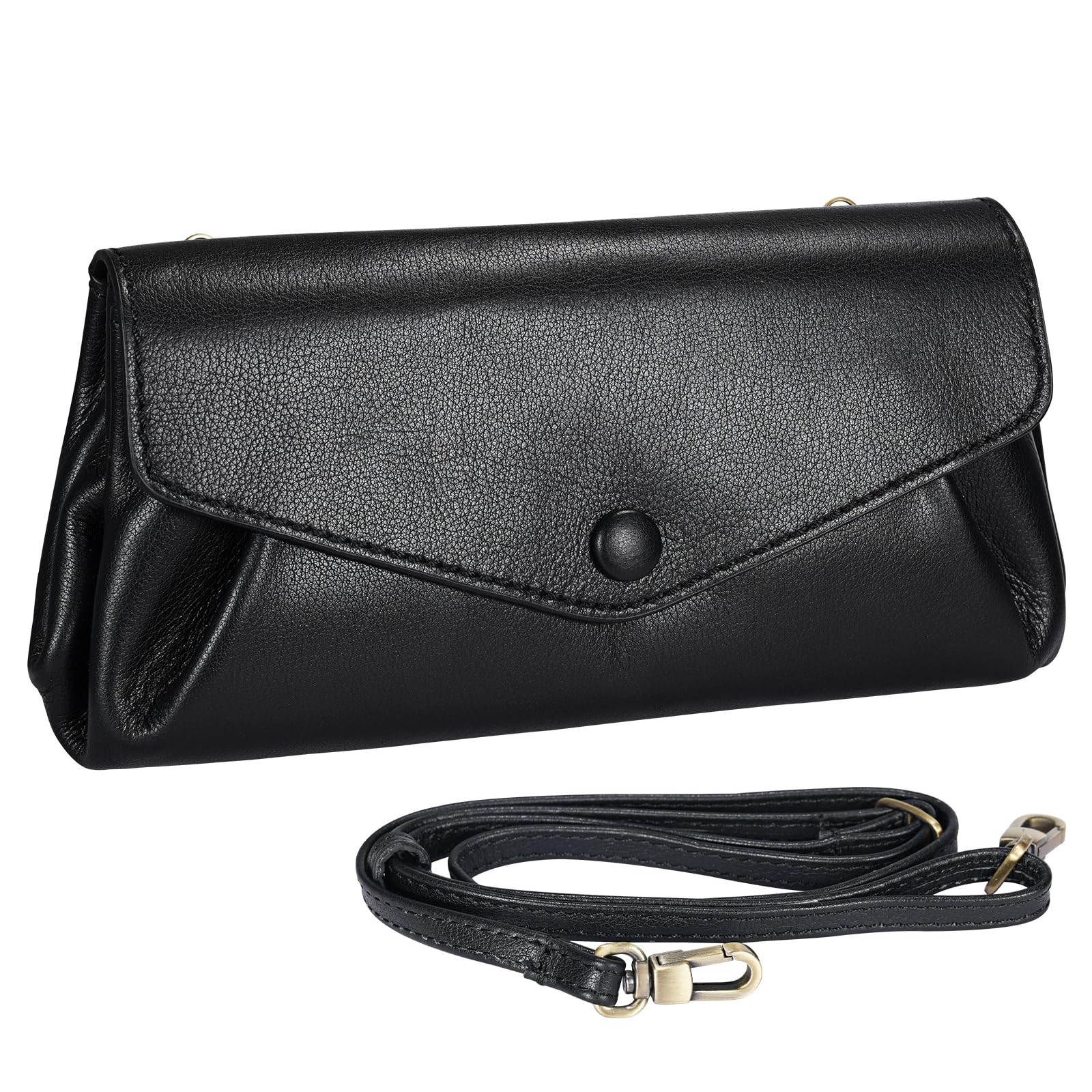 Itslife Women RFID Blocking Wallet Leather Zip Around Phone Clutch Large Travel Purse Wristlet (Red Rose)