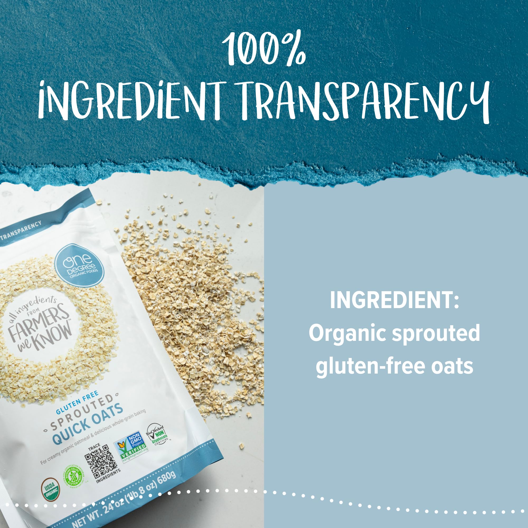 One Degree Organics Sprouted Quick Oats 24oz thumbnail 4