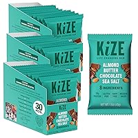 Vista 11 de KiZE Energy Bars - Barras energéticas de reemplazo de comidas con alto contenido de proteínas, a base de mantequilla de almendras, sin gluten, sin