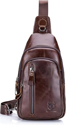 Miniatura 74 de LUKZIJAES Bolso bandolera de cuero genuino para hombre marrón (#1-Brown)