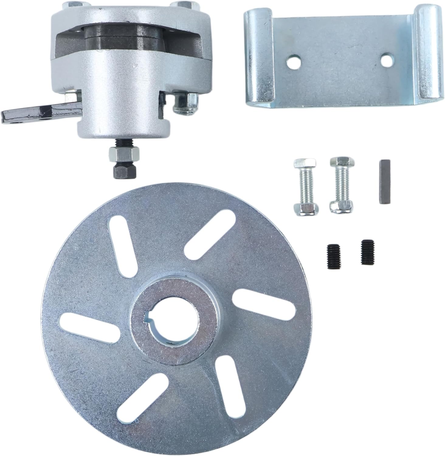 Manual Mechanical Disc Brake Kit Compatible with Manco 9598 9597 Carter Yerf-dog Ken-bar Bristers Thunder karts Go Kart Cart, Caliper Bracket Rotor