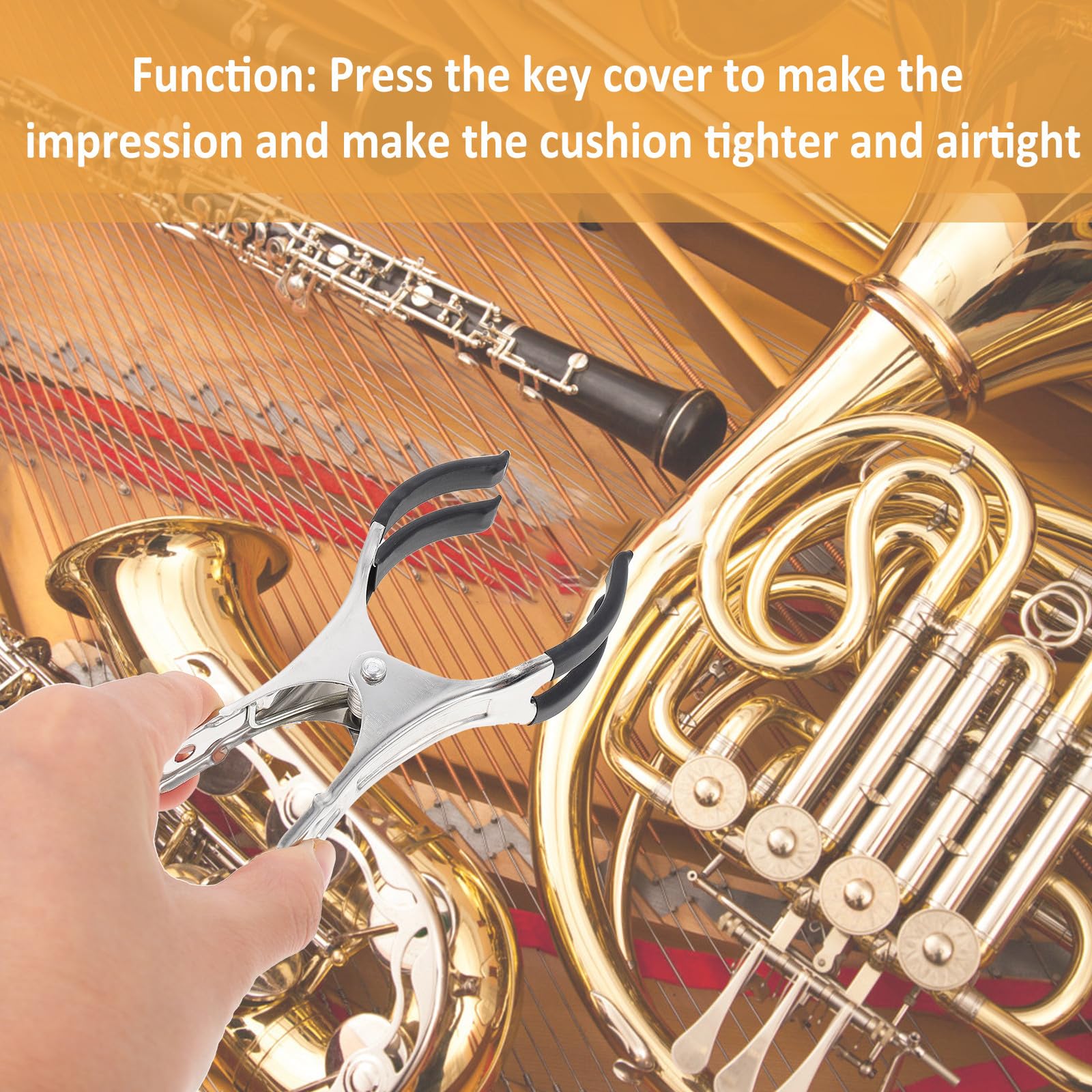 BESPORTBLE Outil de Réparation Saxophone et Clarinette en Acier Inoxydable Grand Format, Pince D'encoche Professionnelle 5 Pièces, Accessoires D'entretien pour Instrument à Vent, Usage