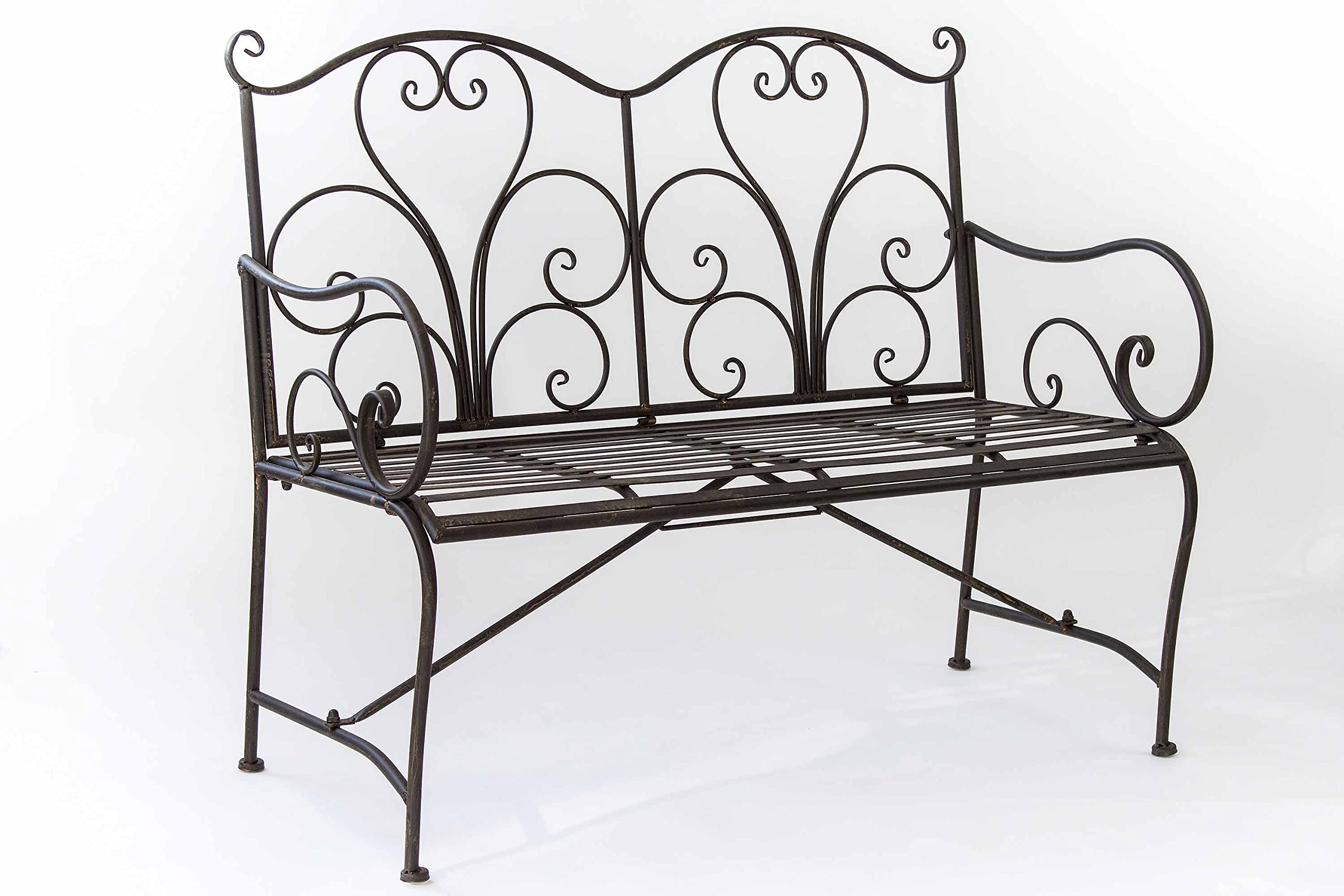 AVANTI TRENDSTORE - Bistro - Panchina da esterno in ferro per due persone, comode e pratica. Perfetta da abbinare con set Bistro. (panchina)