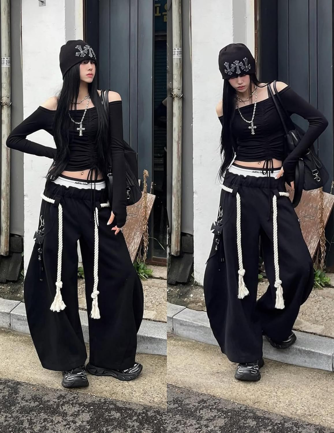 Aelfric Eden Super Baggy Barrel Sweatpants Womens Double Waist Wide Leg Sweatpants Casual Pants Trousers - Image 4