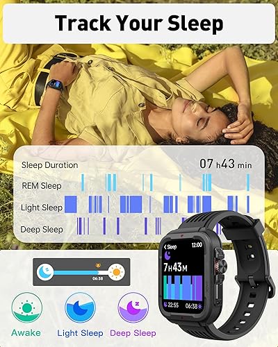 Miniatura 6 de Reloj inteligente para hombres y mujeres (respuestahacer llamadas), Alexa integrado, rastreador de fitness de 1.8 pulgadas con 100 modos deportivos,