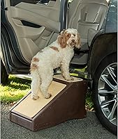 Pet Gear Stramp Stair & Ramp Combo for Dogs & Cats - Lightweight, Portable, Easy No-Tool Assembly, Joint-Friendly, Espresso