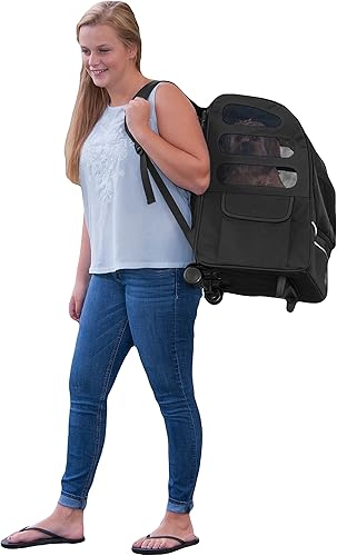 Miniatura 2 de Pet Gear I-GO2 - Mochila enrollable transportador de viaje asiento de automóvil para gatos y perros ventilación de malla correa incluida asa