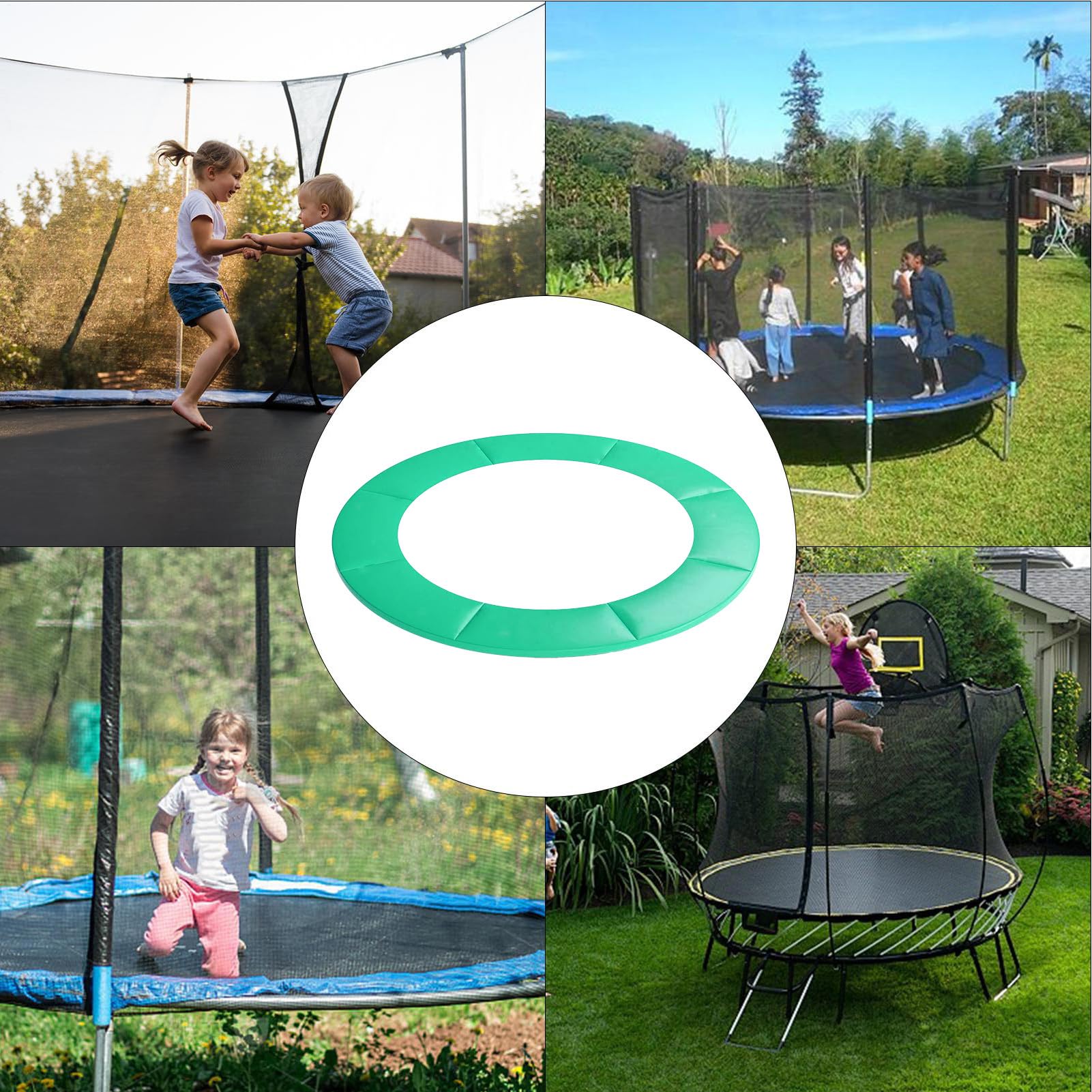 Tappetino di ricambio per trampolino, 1,8 m, copertura rotonda per trampolino, tappetino impermeabile per sport all'aperto, accessori protettivi per ragazzi, ragazze, studenti, e allenamento | Attrezzatura Protettiva Esterna per Bambine, Giochi e Asilo