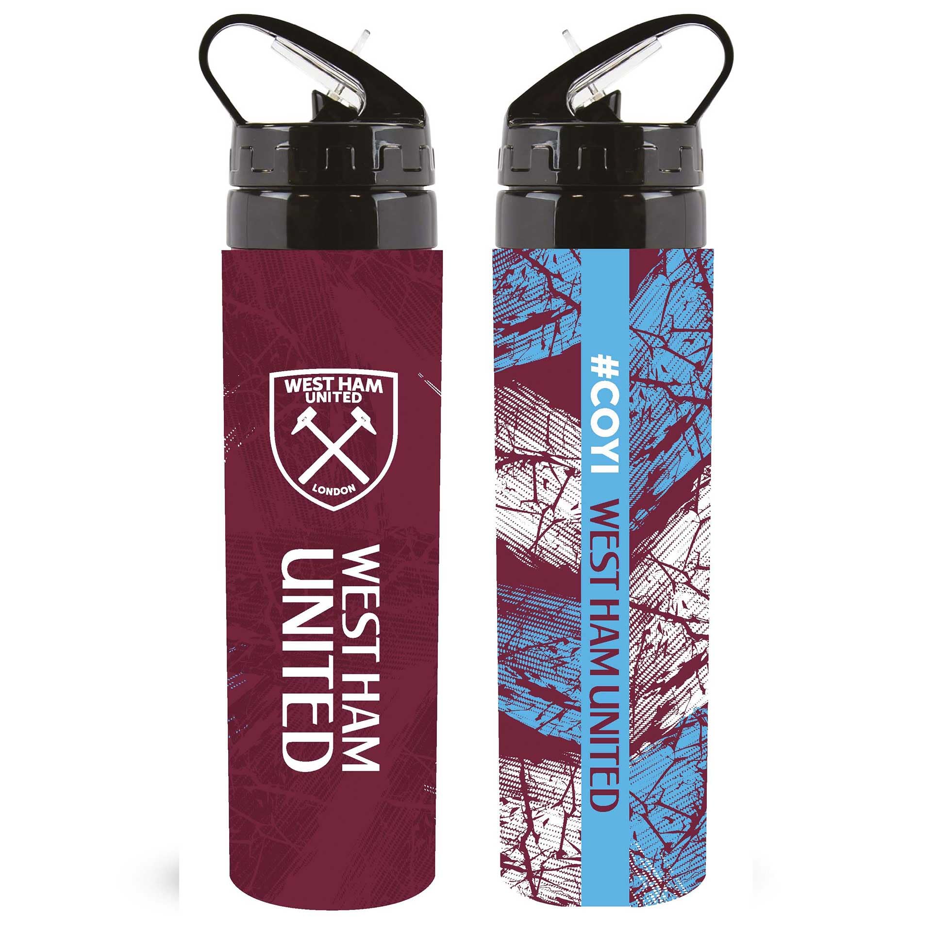 West Ham United Water Bottle Aluminum FC 750ml Flask Officially Licensed