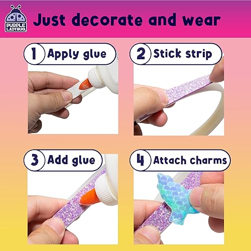 Miniatura 13 de PURPLE LADYBUG Kit de fabricación de diademas de bricolaje, manualidades para niñas de 6 a 8 años, regalos de 5 a 9 años, accesorios