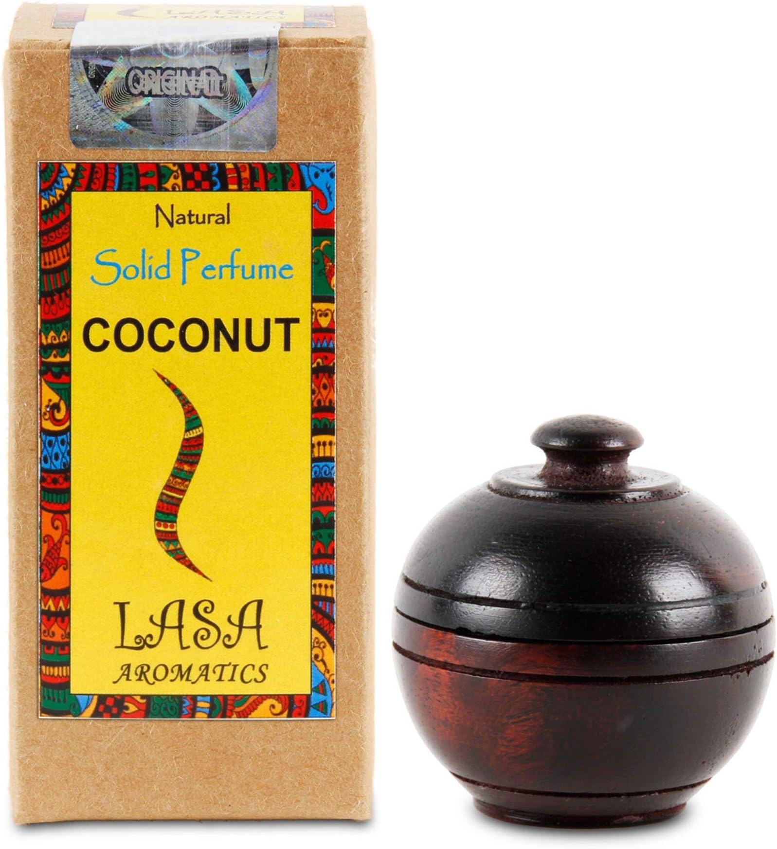 Natural Solid Perfume Body Musk In Wooden Jar - 6 gm (Coconut)