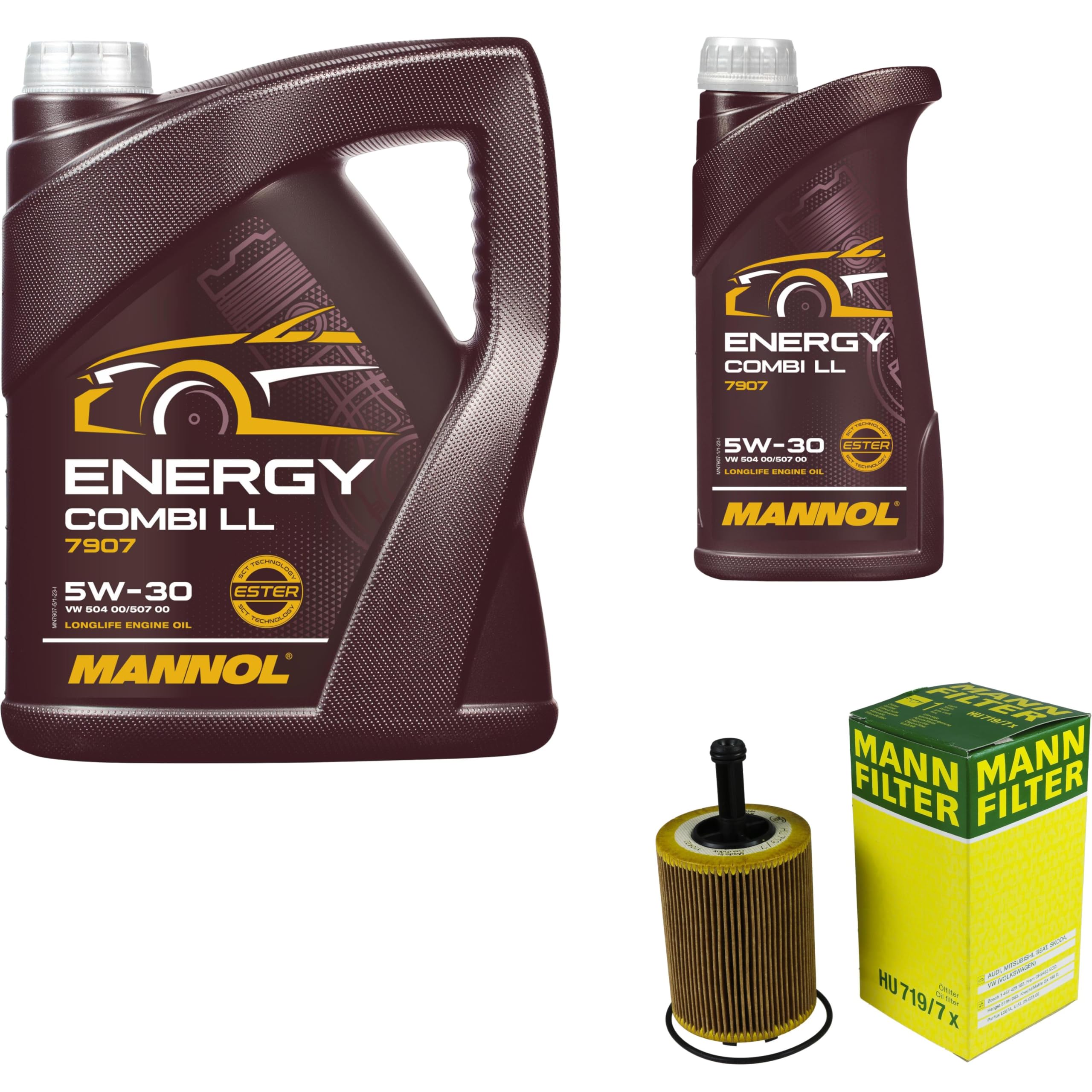 6L Mannol 5W-30 Combi LL+MANN-FILTER VW Caddy III Kasten 1.9 TDI 4motion
