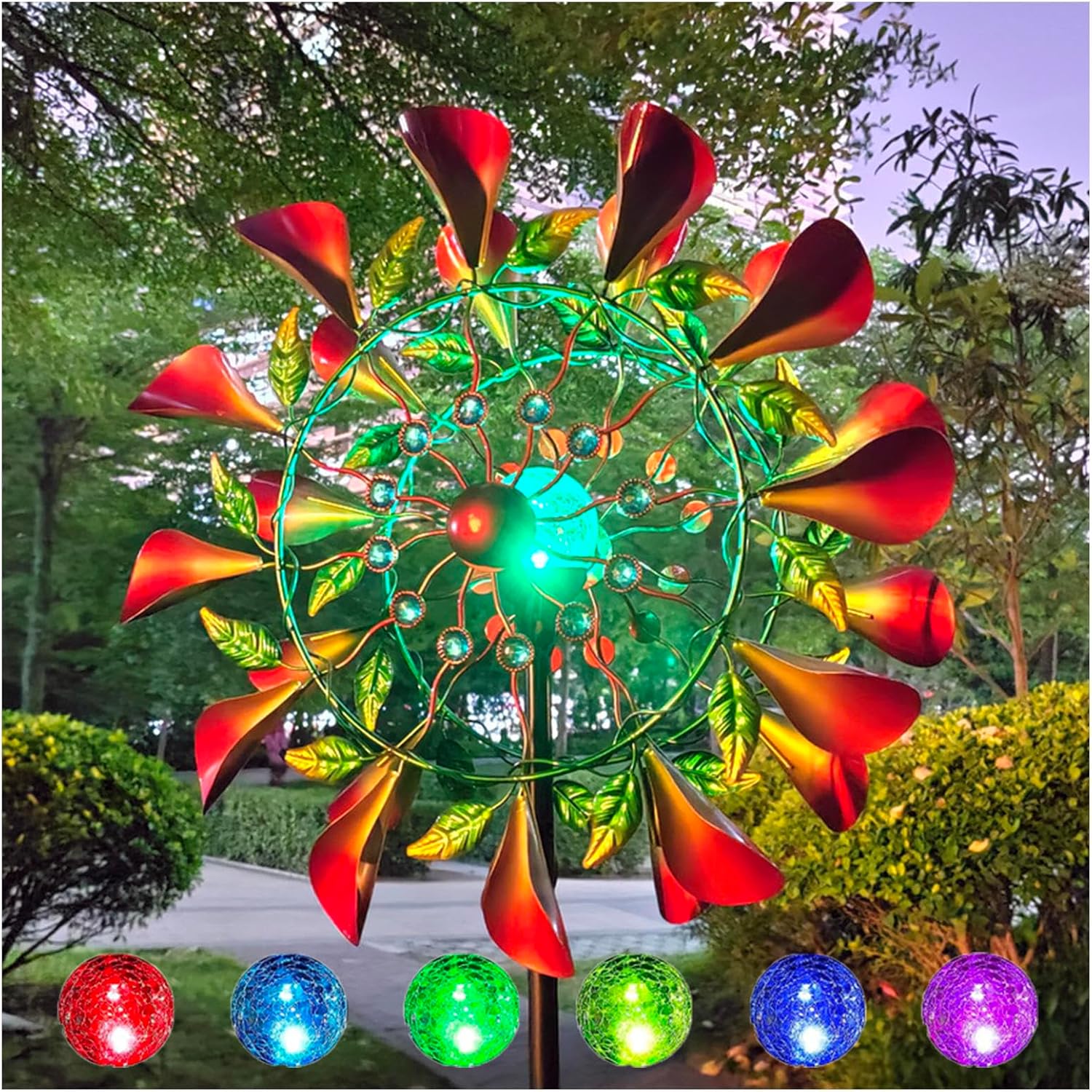 Solar Solar Windrad, 210 cm WindmüHle Garten Groß, 360° Grad Drehbar