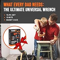 Vista 2 de RAK Universal Socket Grip (0.276 - 0.748 pulgadas) - Llave de trinquete multifunción, adaptador de taladro eléctrico de 15 piezas, conjunto