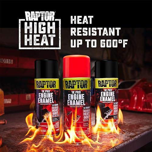 Miniatura 3 de RAPTOR Esmalte para Motor, Pintura en Aerosol Automotriz, Resistente al Calor, Grado Profesional, Fácil de Usar, Negro Graso, 10 oz