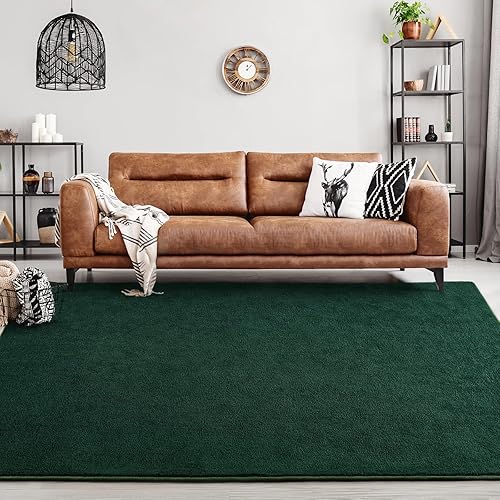 Miniatura 9 de FlyDOIT Alfombras de área para dormitorio, sala de estar, 4 x 6 pies, color verde oscuro, súper suaves, cómodas, alfombras de interior de espuma