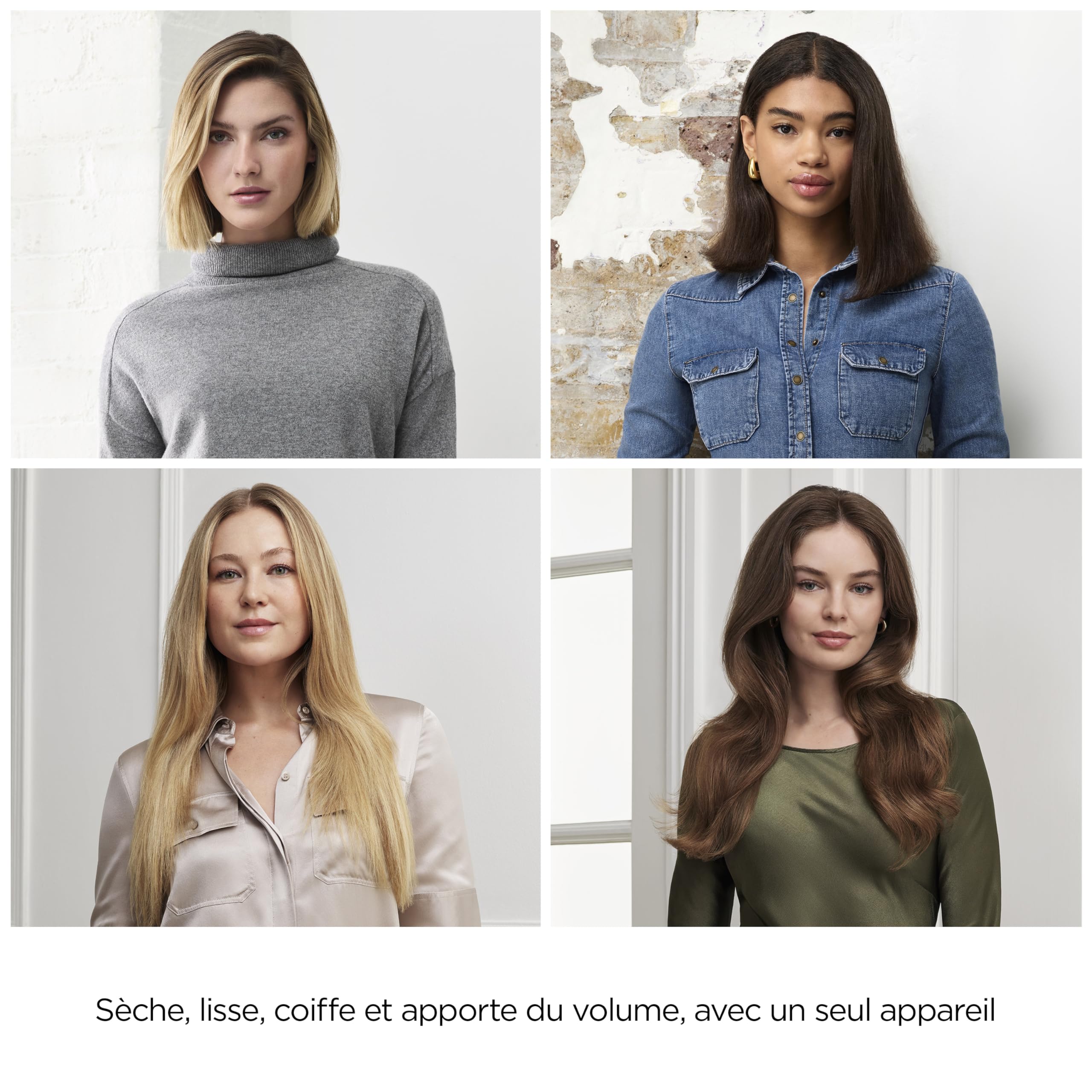 BaByliss Air Wand - Sèche-cheveux, Lisseur et Styler. Tout en Un. S'utilise sur cheveux secs ou mouillés. Anti Frisottis, Sans Dommage dû à la chaleur, 3 accessoires, AS6553E - Exclusivité Amazon